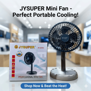 চার্জ দিন একবার, আরাম নিন ঘণ্টার পর ঘণ্টা!JYSUPER JY-2516 Professional Mini Fan – (4000mAh)